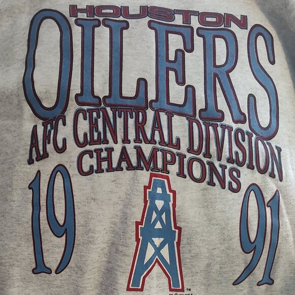 1991 Vintage Houston Oiler's AFC CHAMPIONSHIP SWEATSHIRT 1991 NEW - Picture 1 of 12